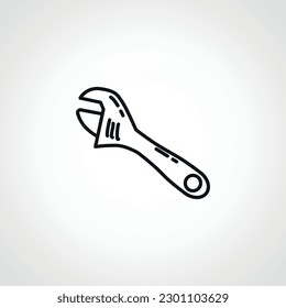 Wrench linear icon. Wrench line icon.