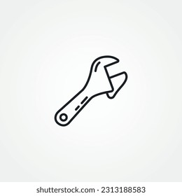 Wrench linear icon. Wrench line icon.