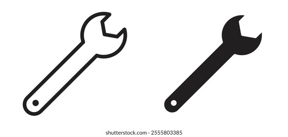 Wrench liner icon vector set.