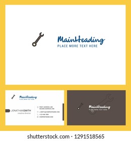 Wrench  Logo design with Tagline & Front and Back Busienss Card Template. Vector Creative Design