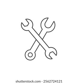 Wrench logo icon flat design 