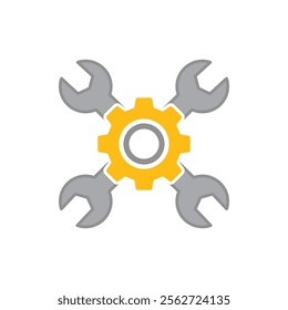 Wrench logo icon flat design 