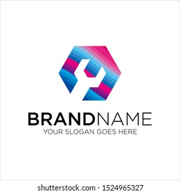 Wrench logo vector colorfull designs