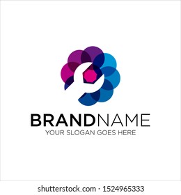 Wrench logo vector colorfull designs