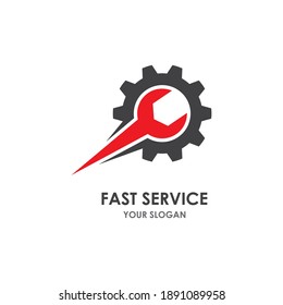 Wrench logo vector flat design 