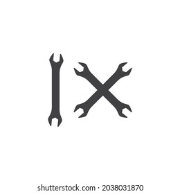 Wrench logo vector flat design