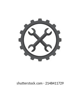 Wrench logo vector flat design