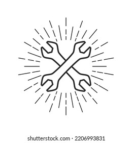 Wrench logo vector flat design