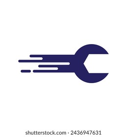 Wrench logo vector flat design