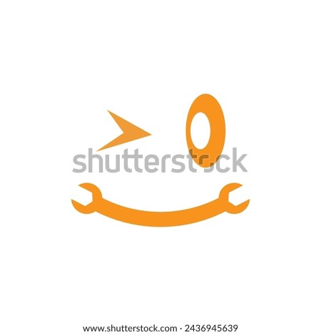 Wrench logo vector flat design