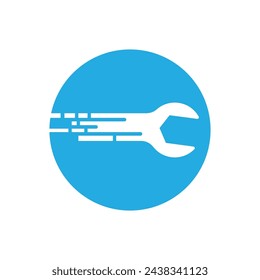 Wrench logo vector flat symbol design