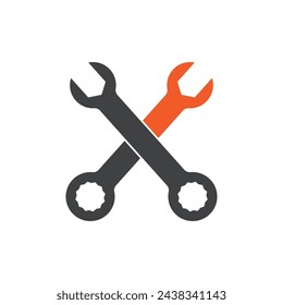 Wrench logo vector flat symbol design