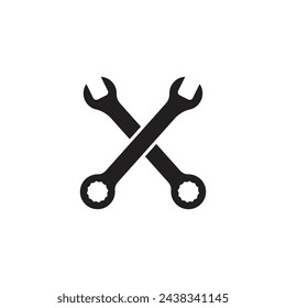 Wrench logo vector flat symbol design