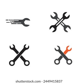 Wrench logo vector flat symbol design