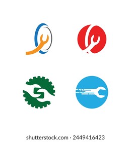 Wrench logo vector flat symbol design