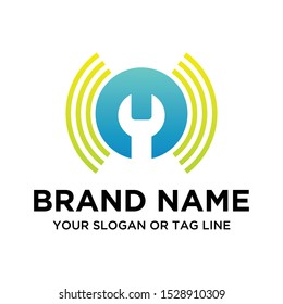 Wrench logo vector full color art