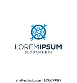 wrench logo vector for industrial companies