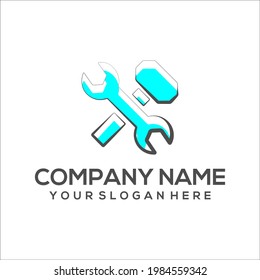 Wrench logo vector for maintenance, mechanic engineering concept design