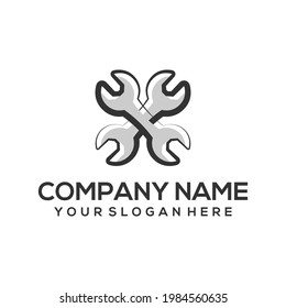 Wrench logo vector for maintenance, mechanic engineering concept design used for automotive business