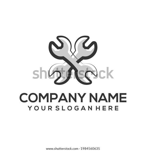 Wrench Logo Vector Maintenance Mechanic Engineering Stock Vector ...