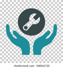 Wrench Maintenance icon. Vector pictograph style is a flat bicolor symbol, soft blue colors, chess transparent background. Designed for software and web interface toolbars and menus.