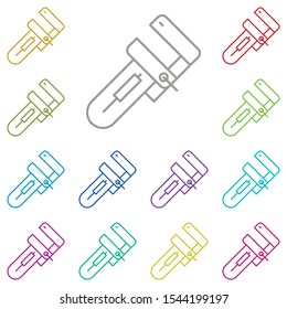 Wrench, maintenance multi color icon. Simple thin line, outline vector of construction tools icons for ui and ux, website or mobile application