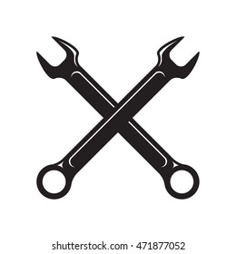 Wrench monochrome vector illustration in white background