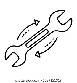 Wrench in Motion - Symbol of Industrial Engineering, Mechanical Adjustment, and Precision Repair Work