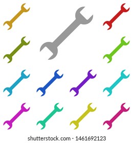 wrench multi color icon. Simple glyph, flat vector of web icons for UI and UX, website or mobile application