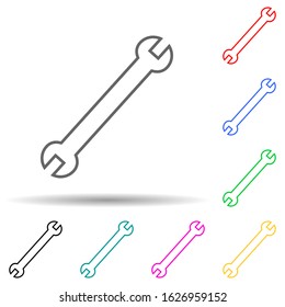 wrench multi color style icon. Simple thin line, outline vector of cars service and repair parts icons for ui and ux, website or mobile application