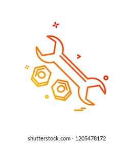 wrench net icon vector design
