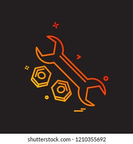 wrench net icon vector design