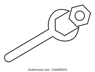 Llave con un icono negro de nuez.