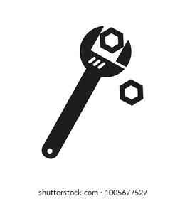 Wrench with nut icon