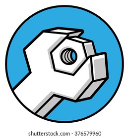 Wrench and nut icon.