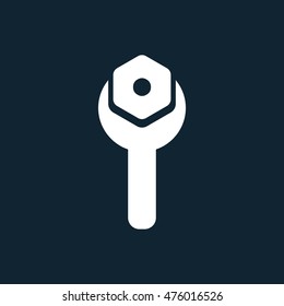 Wrench and nut icon Vector Illustration Image Web Material icon  Flat 