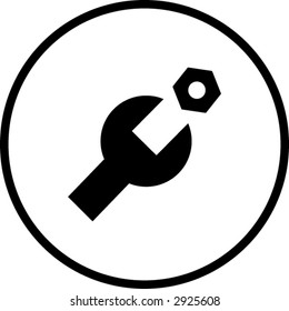 wrench and nut symbol