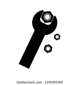 Wrench, Nut, Vector Icon, Illustration