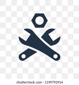 Wrench And Nut Vector Icon Isolated On Transparent Background, Wrench And Nut Transparency Concept Can Be Used Web And Mobile