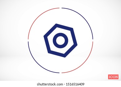 Wrench nuts and bolt icon. services icon or button isolated vector illustration on transparent background. Machinery symbol. Gear sign.Wrench nuts and bolt icon Cogwheel icon.