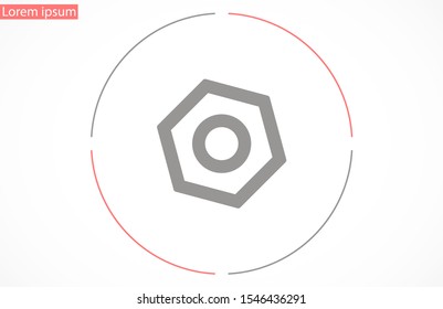 Wrench nuts and bolt icon. services icon or button isolated vector 