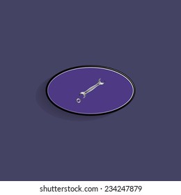 wrench on a dark background with shadow. vector