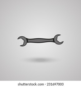 wrench on a gray background