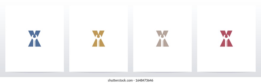 Wrench On Letter Logo Design X
