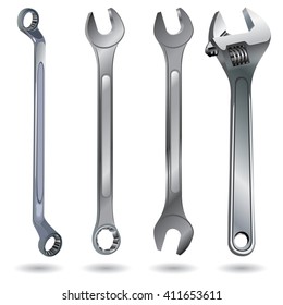 Wrench on a white background. Object tools.