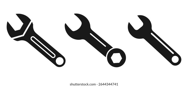 Ilustración vectorial de silueta abierta de llave.