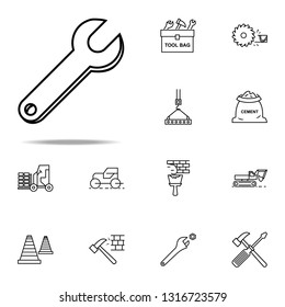 wrench outline icon. Construction icons universal set for web and mobile