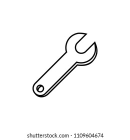 wrench outline icon. Element of construction icon for mobile concept and web apps. Thin line wrench outline icon can be used for web and mobile on white background