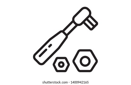 wrench outline icon. Element of wrench icon for mobile concept and web apps. Thin line wrench icon can be used for web and mobile - Vector - Vector
