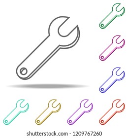 wrench outline icon. Elements of Construction in multi color style icons. Simple icon for websites, web design, mobile app, info graphics